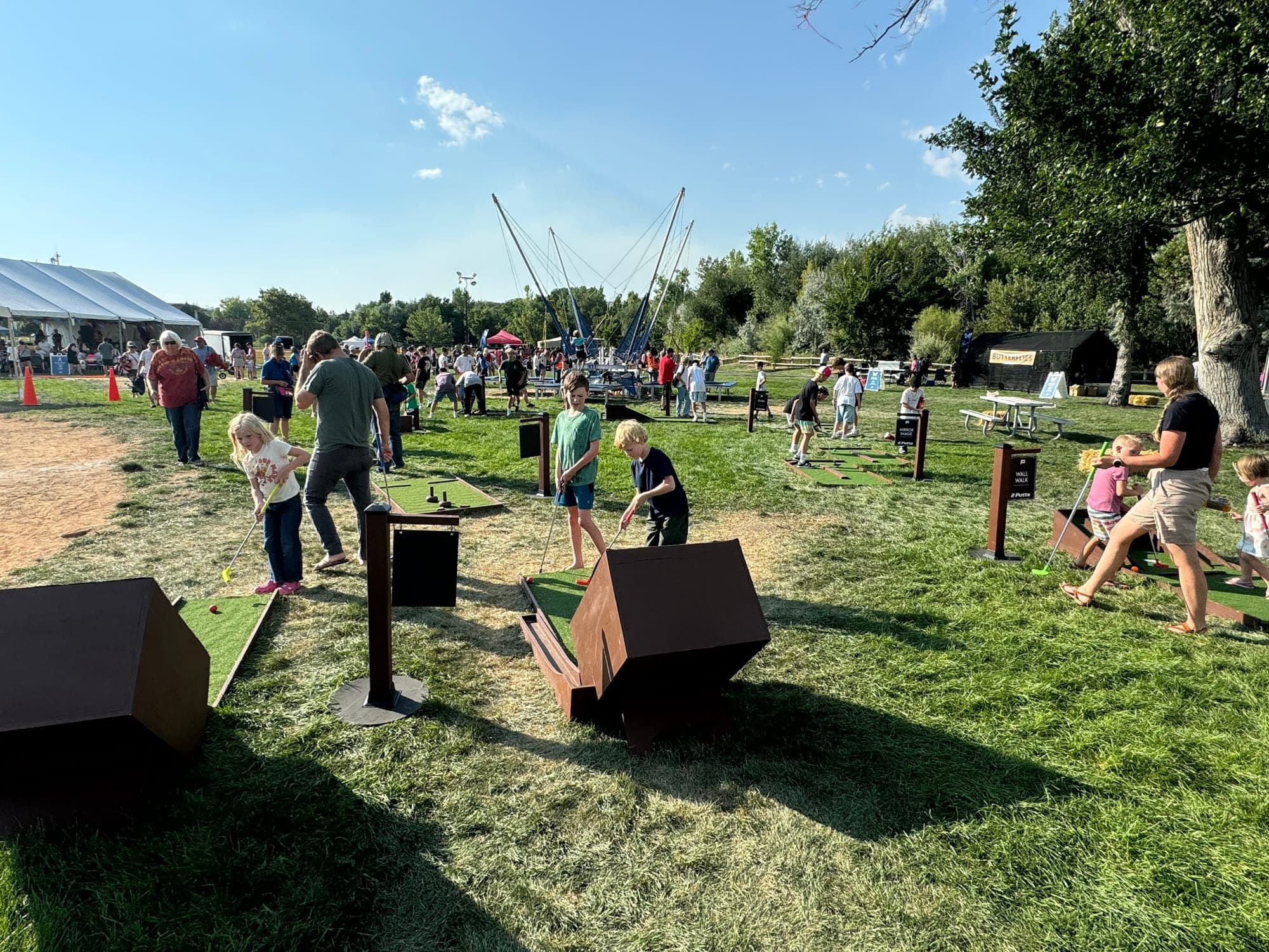 A Putts course set up at an outdoor festival
